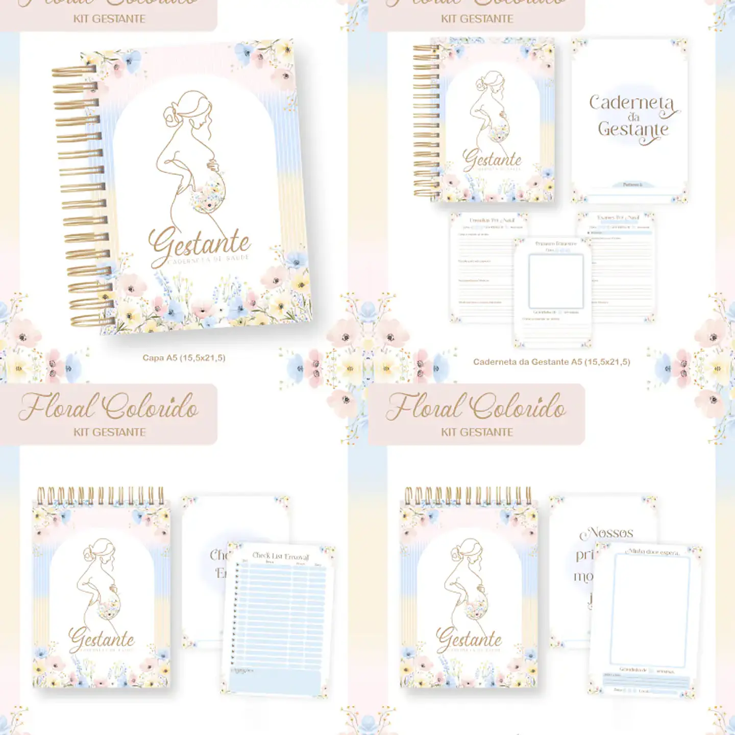 Arquivo Kit Gestante Floral Colorido 1