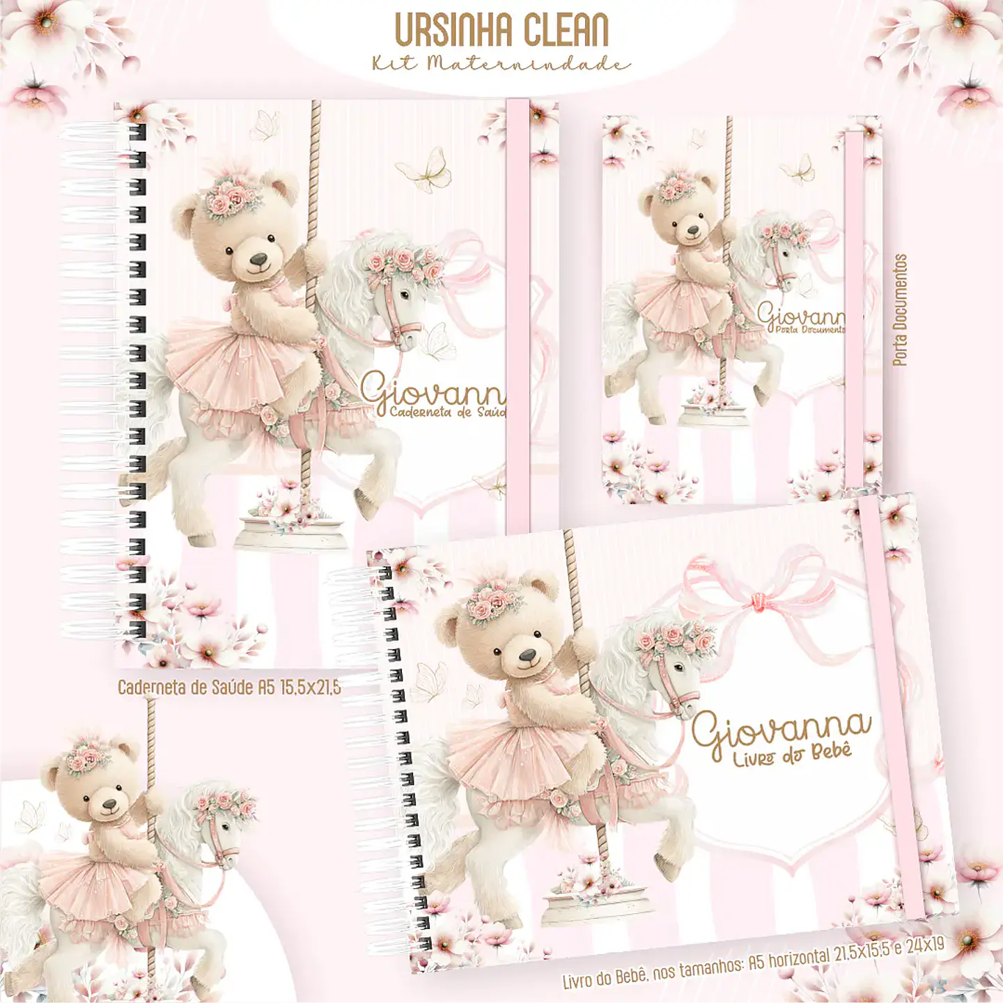 Arquivo Kit Maternidade Feminino Ursinha Clean 2 1