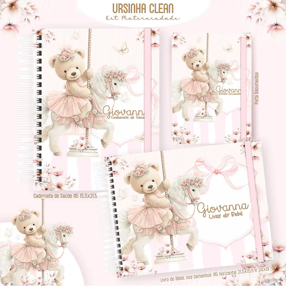 Arquivo Kit Maternidade Feminino Ursinha Clean 2 1