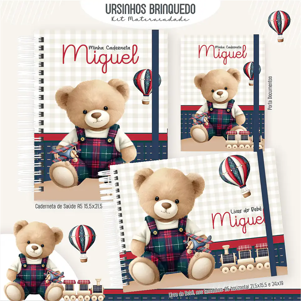 Arquivo Kit Maternidade Masculino Ursinho Brinquedo 2 1