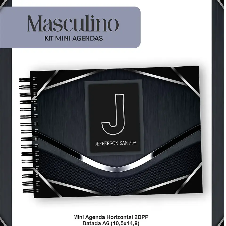 Arquivo Mini Agendas Masculino Preto 1