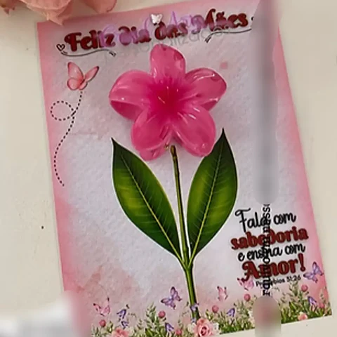 Arquivo Dia das Mães Card Mini Presilha Flor
