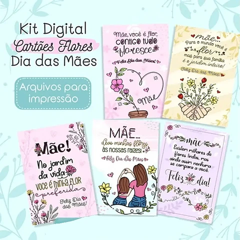 Arquivo Dia das Mães Cartões Tags Flores