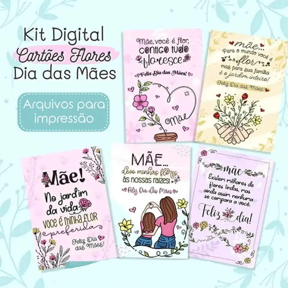 Arquivo Dia das Mães Cartões Tags Flores 1