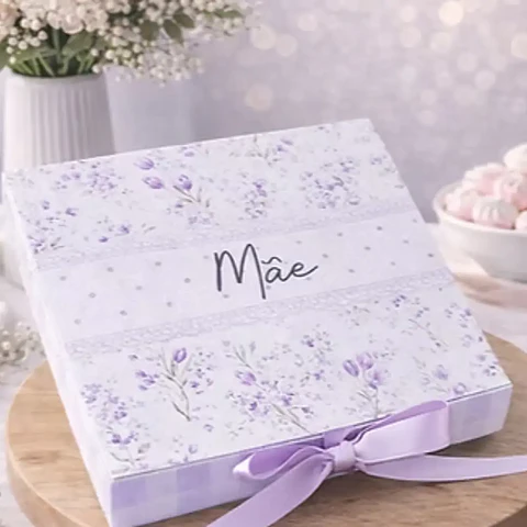 Arquivo Dia das Mães Caixa com Foto e Bis 2 Cores