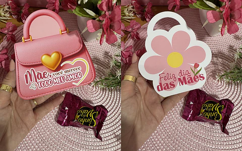 Arquivo Dia das Mães Card Bolsinha E Flor