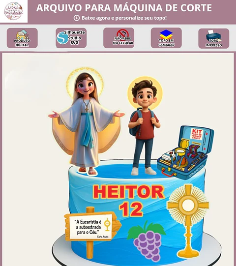 Arquivo topo de bolo Carlo Acutiss