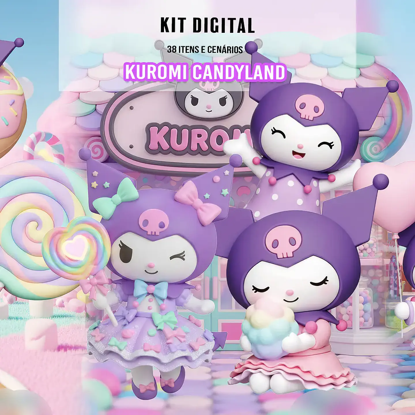 Kit Digital Kuromi Candyland 1