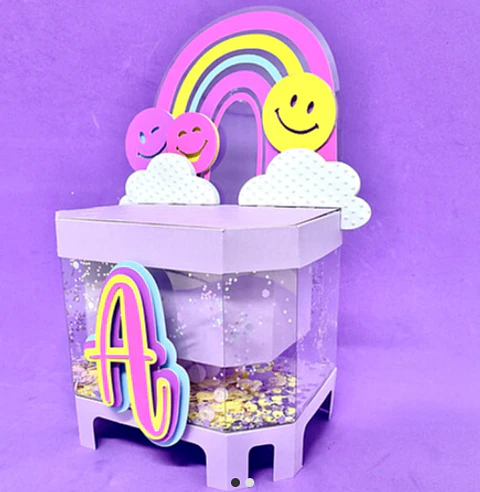 Arquivo de Corte vitrine Sextavada com Pezinhos