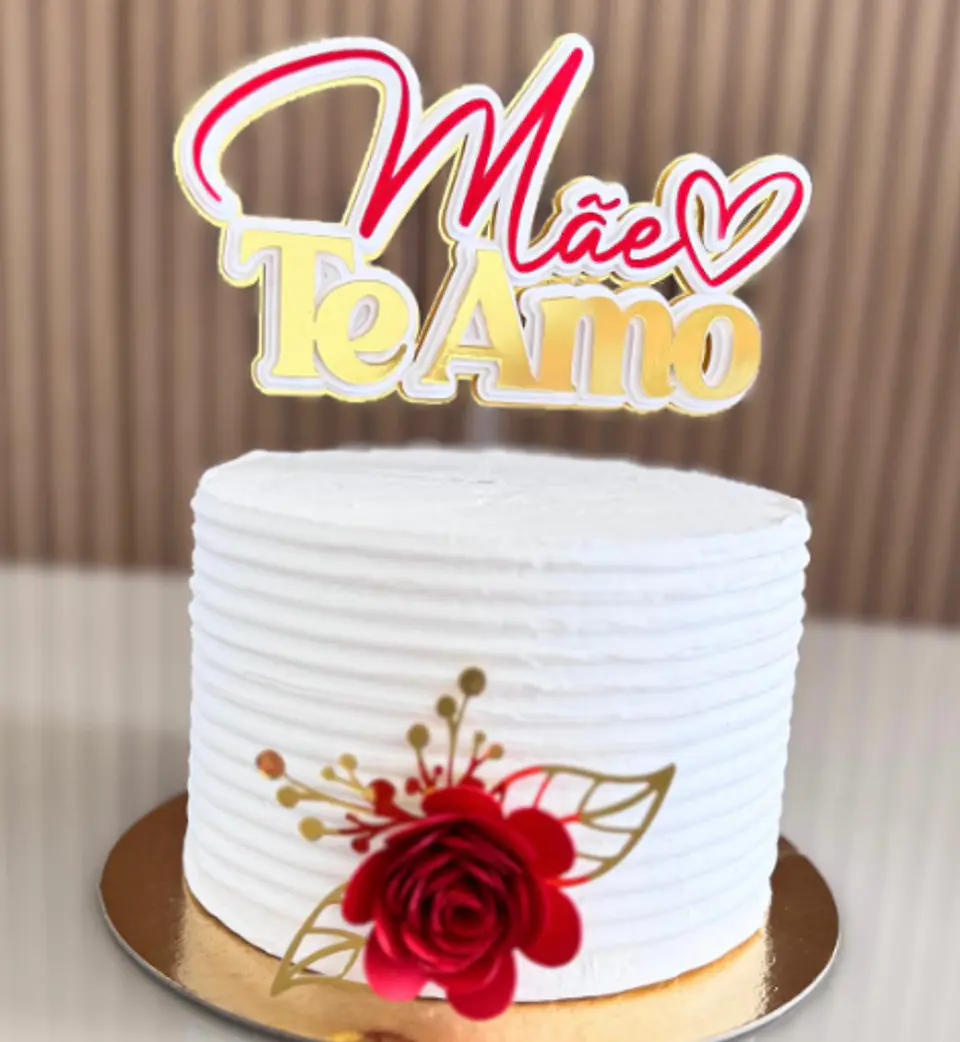 Arquivo Topo de Bolo Topper De Luxo-Mãe Te Amo 1