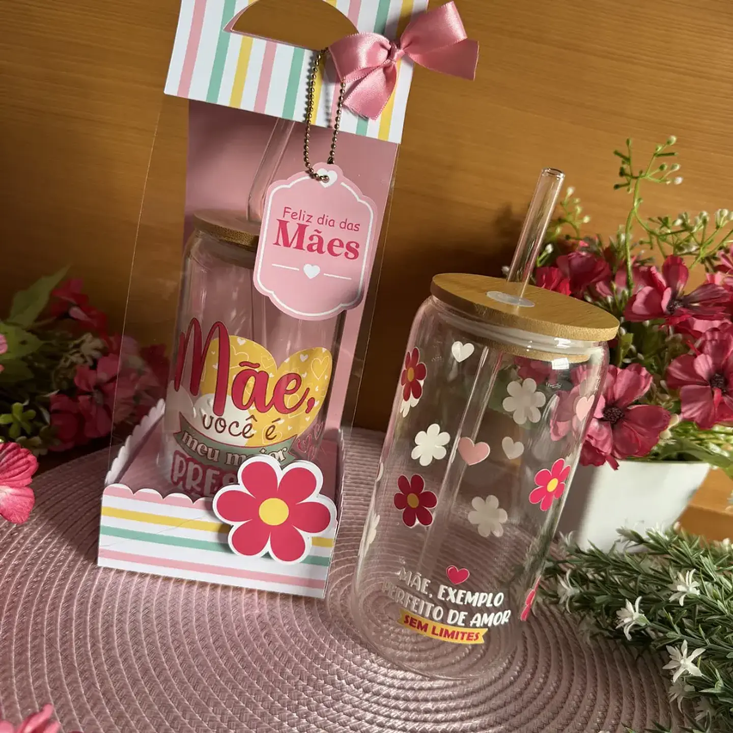 Arquivo Dia das Mães Caixa Copo Tampa de Bambu 1