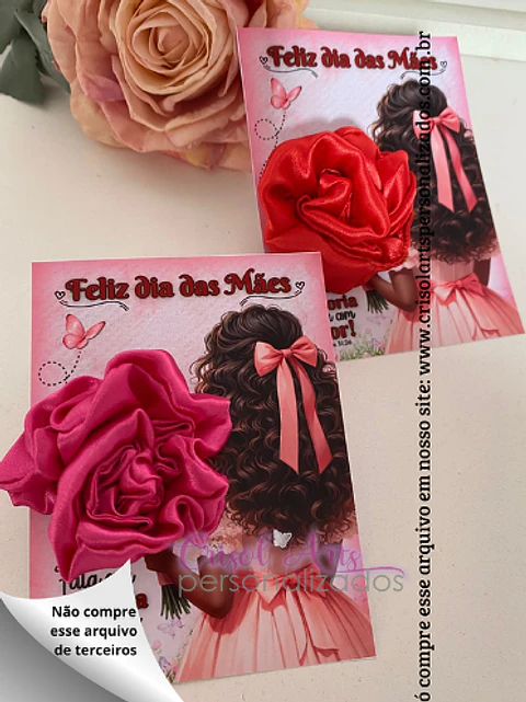 Arquivo Dia das Mães Card Mãe Xuxinha de Cetim