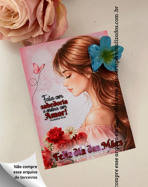 Arquivo Dia das Mães Card mini presilha mãe