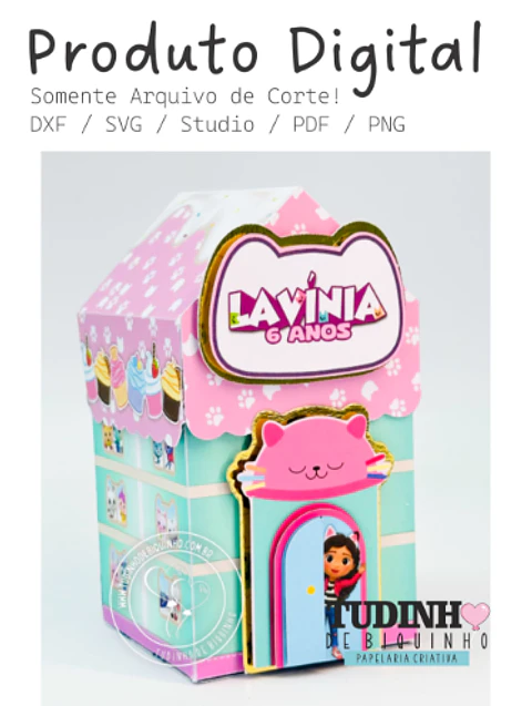Arquivo de Corte Caixa Casinha Gabby