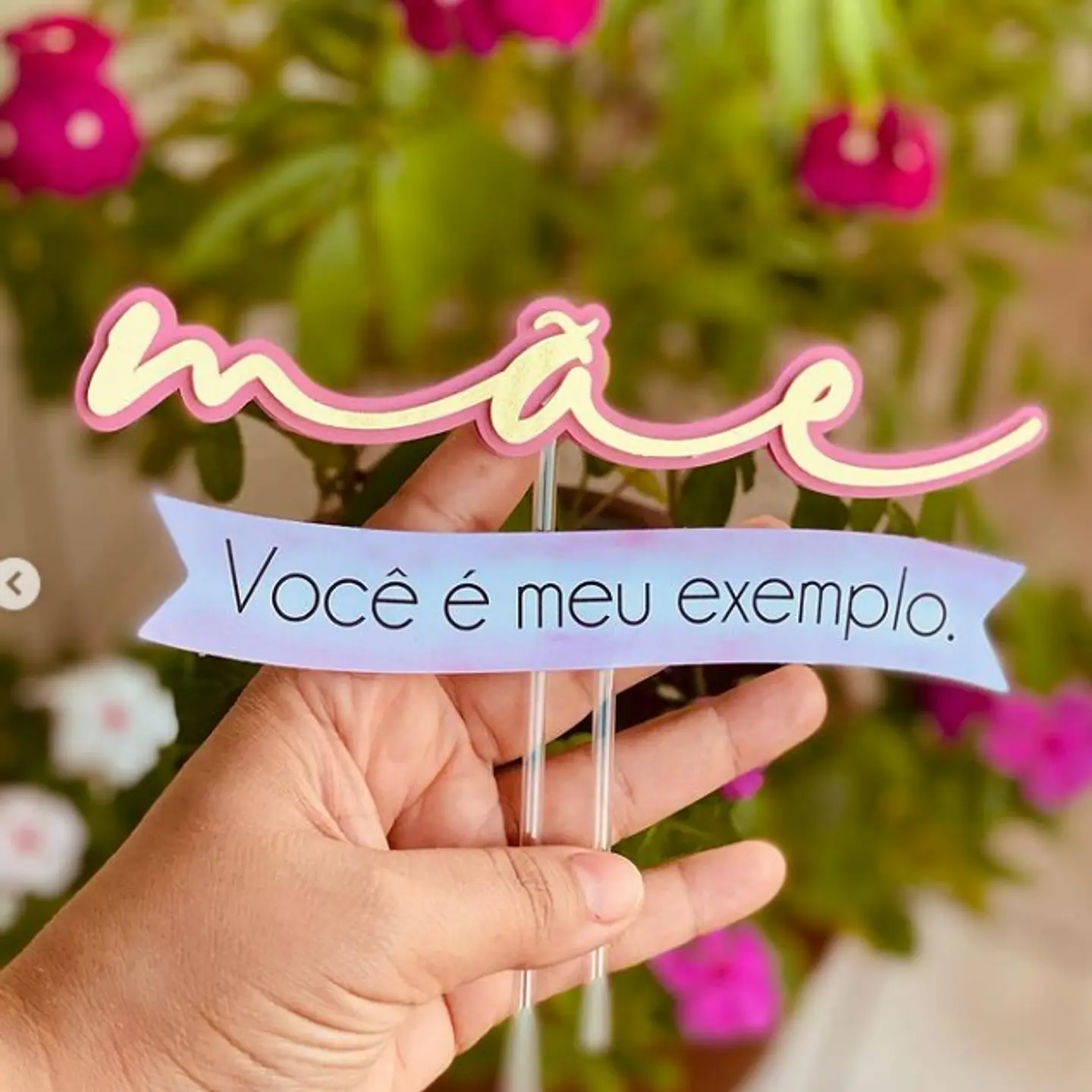 Arquivo topo de bolo dia das mães -  Mãe, você é meu exemplo. 1