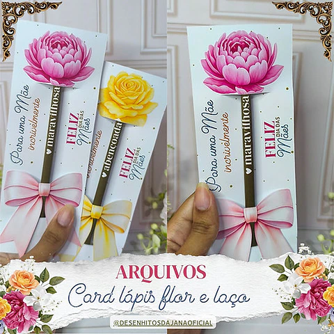 Arquivo Card Lápis Laço