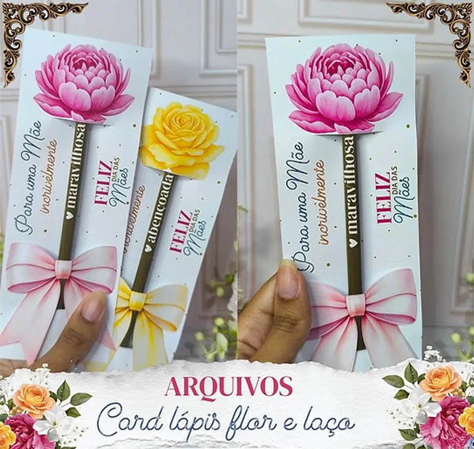 Arquivo Dia das Mães Card Lápis Laço 1
