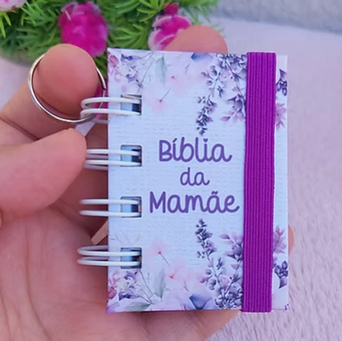 Arquivo Dia das Mães Mini Bíblia Chaveiro Roxo