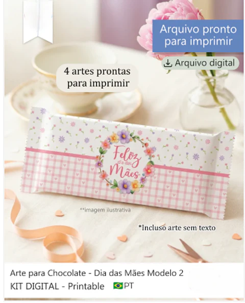Arquivo Kit Chocolate Dia das Mães 