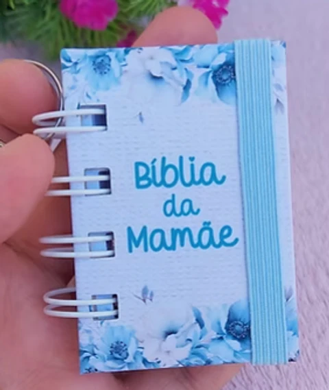 Arquivo Dia das Mães Mini Bíblia Chaveiro Azul
