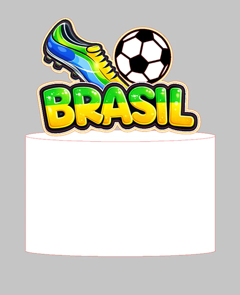 Arquivo Topo de Bolo Copa do Mundo -  Brasil