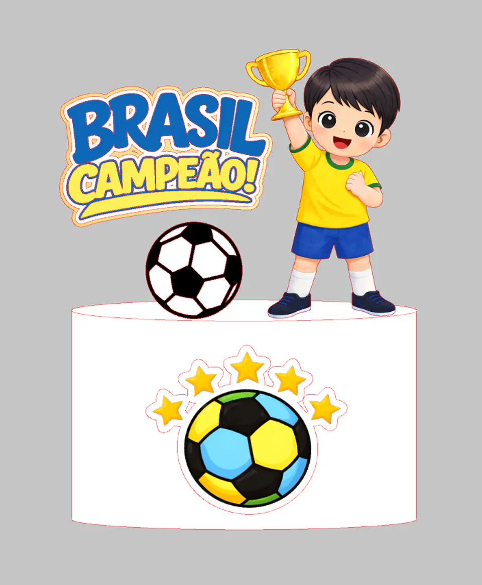 Arquivo Topo de Bolo Copa do Mundo - Brasil Campeão 1