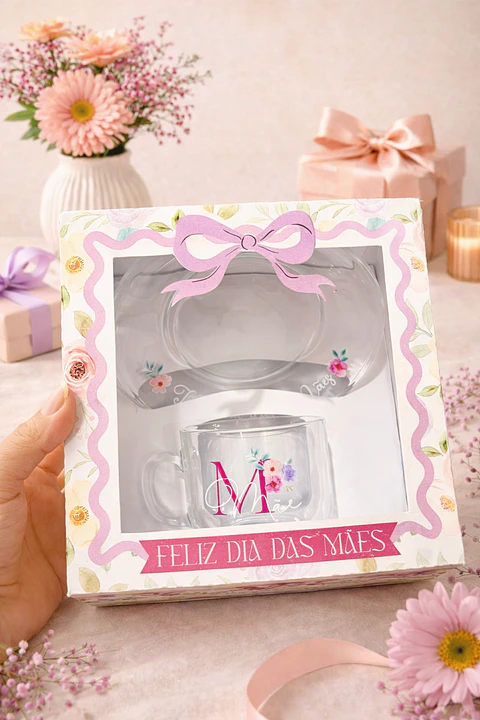 Arquivo Dia das Mães Caixa para Xícara e Pires