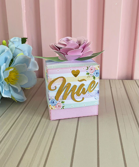 Arquivo Dia das Mães Caixa Cubo Flor
