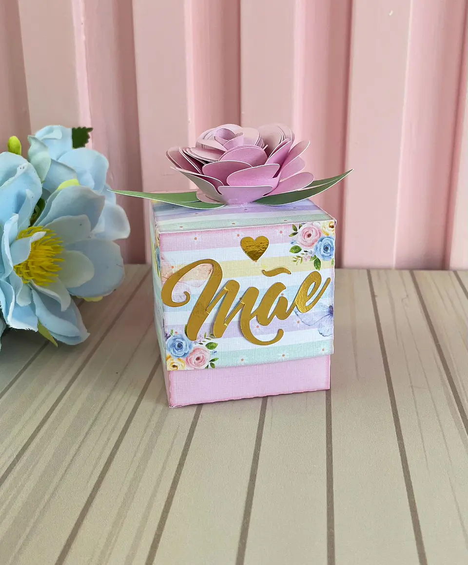 Arquivo Dia das Mães Caixa Cubo Flor 1