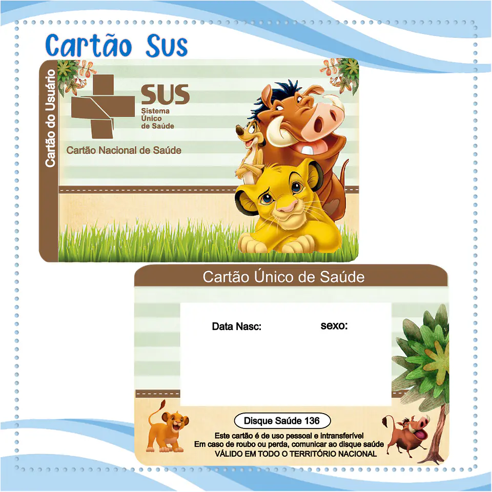 Arquivo Cartão do Sus Rei Leão 1