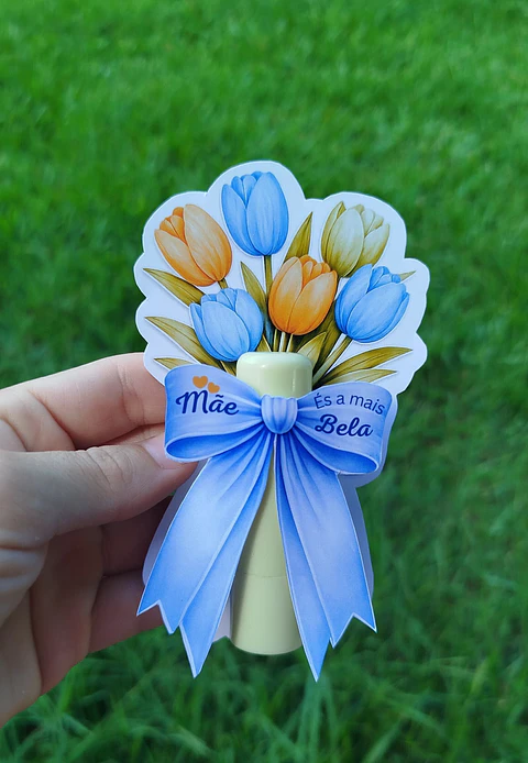 Arquivo Dia das Mães Tag Tulipa Azul, Mãe és a mais bela