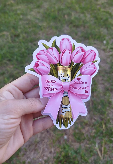 Arquivo Dia das Mães Tag tulipa rosa