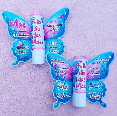 Arquivo Dia das Mães Borboleta Azul Card Manteiga de Cacau