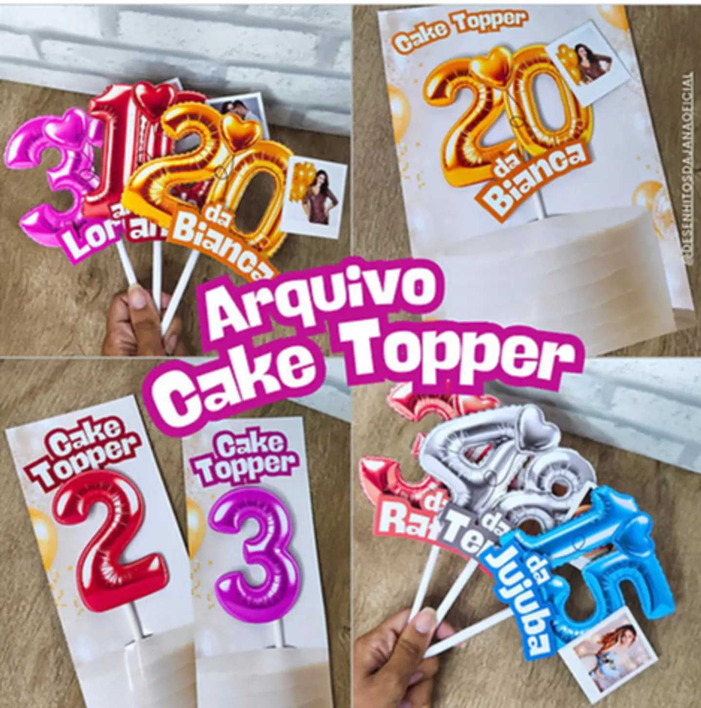 Arquivo topo de bolo Cake Topper 1