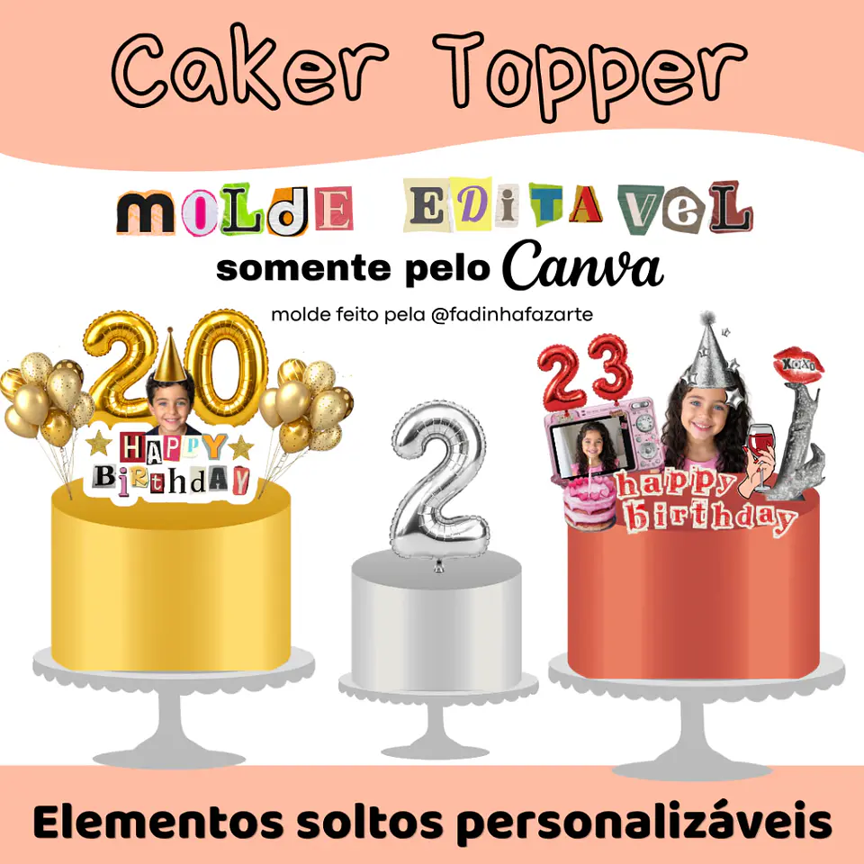 Arquivo topo de bolo Molde Cake Topper 1