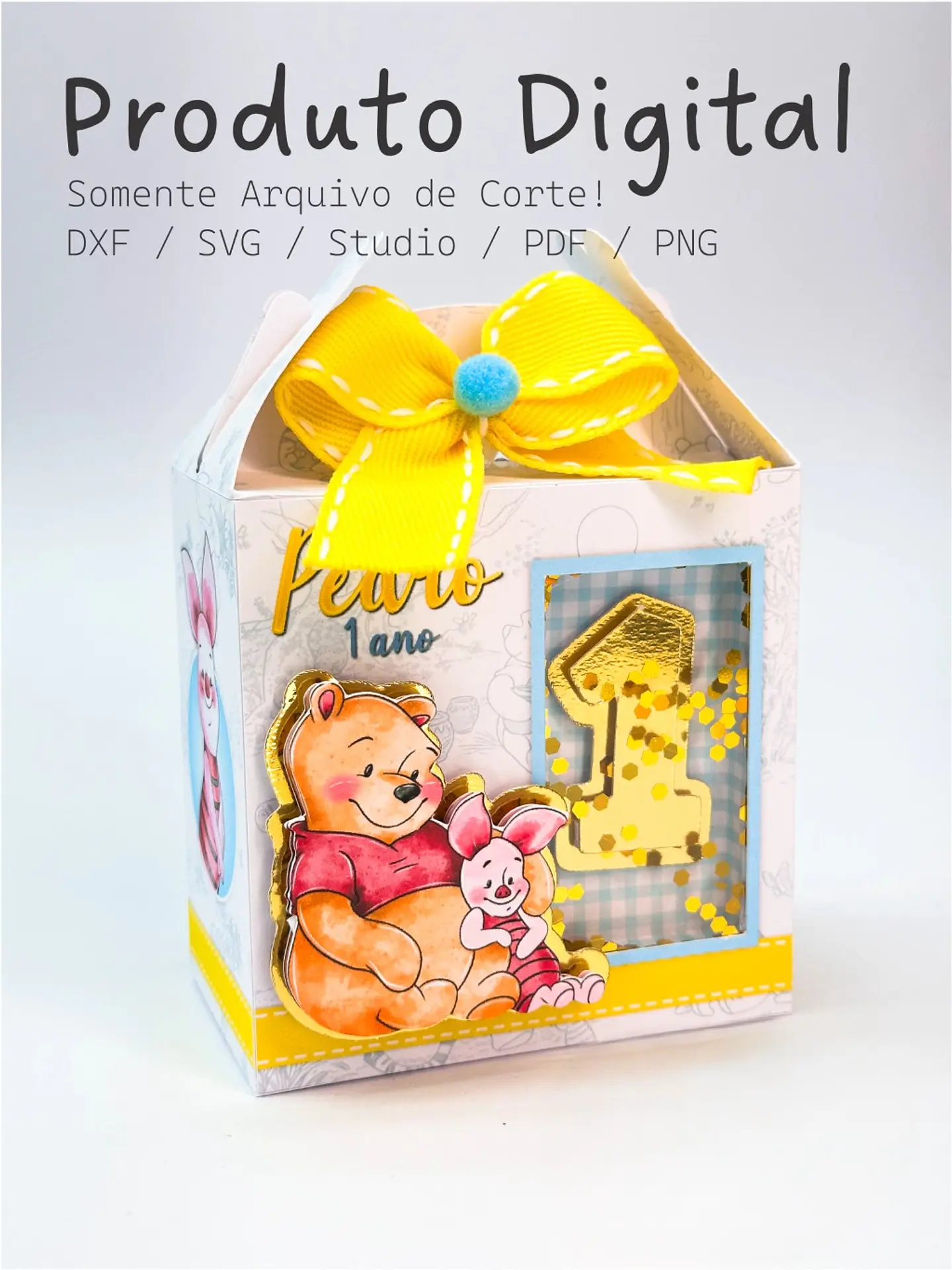 Arquivo de Corte Molde Caixa Maletinha - Ursinho Pooh 1