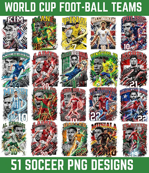 Arquivo de Corte 2026- Copa do Mundo Pack 51 imagens de Seleções