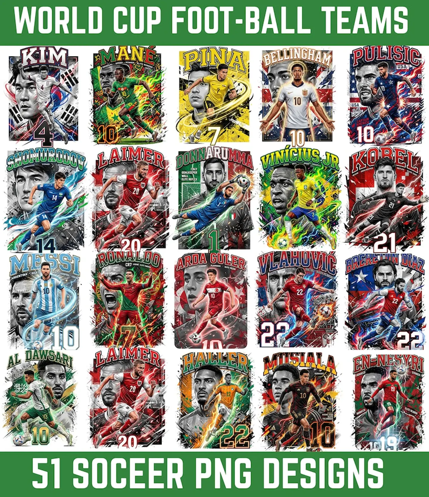 Arquivo de Corte 2026- Copa do Mundo Pack 51 imagens de Seleções 1