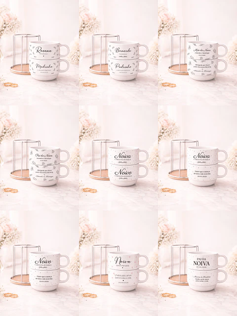Arquivo Sublimaçao Pack Xícaras Casamento