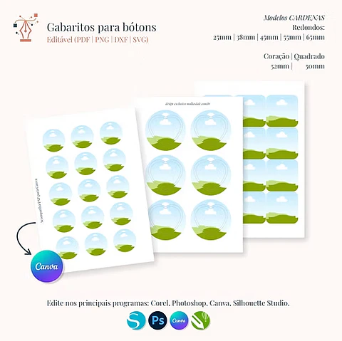 Arquivo de Corte Templates Para Bótons