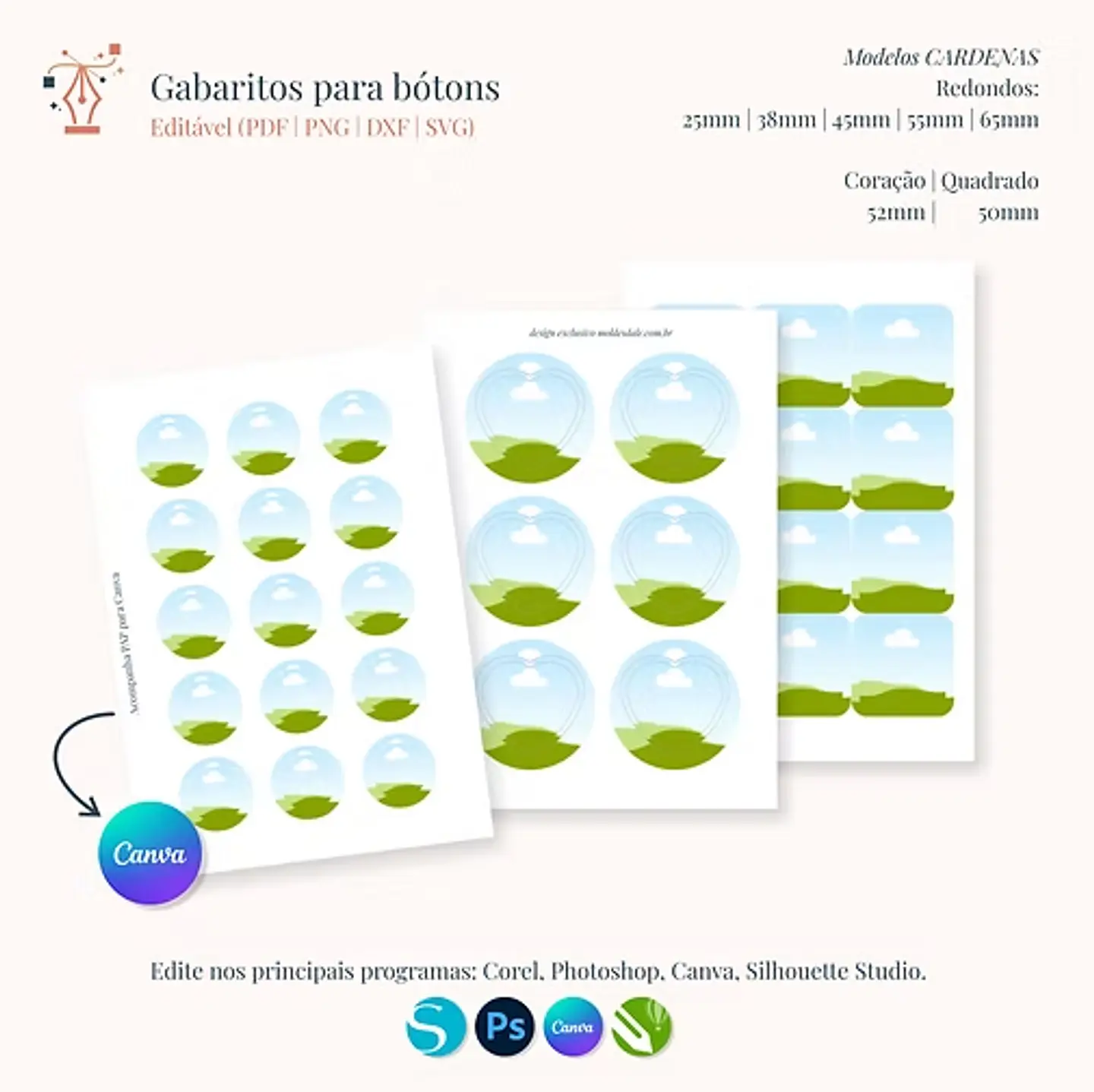 Arquivo de Corte Templates Para Bótons 1