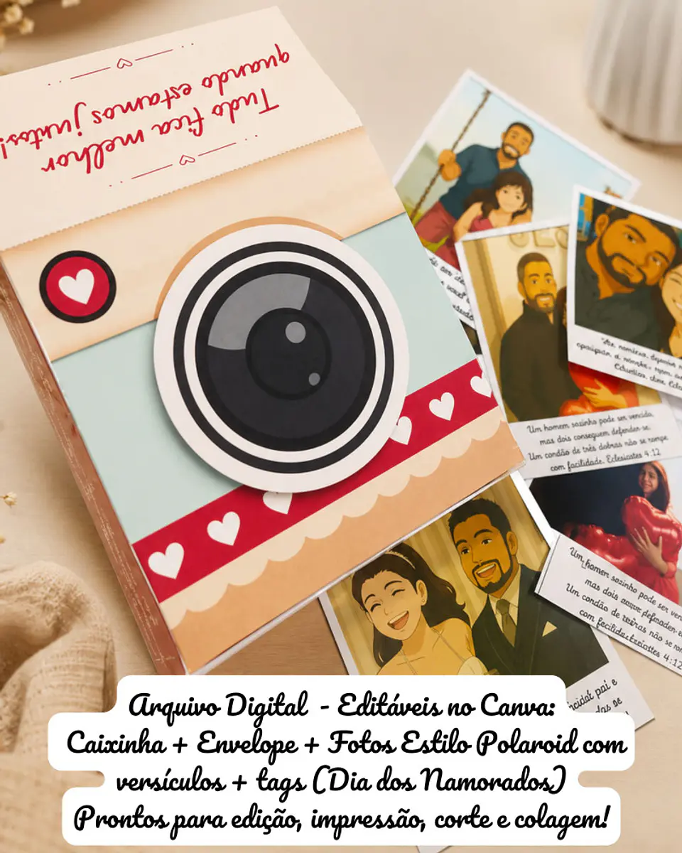 Arquivo Dia dos Namorados Caixinha e Envelope Polaroid Personalizados 1