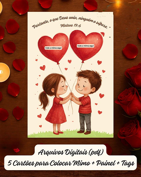 Arquivo Dia dos Namorados 10 Marcadores+5 Cartões+Painel para Mural+Tags em Homenagem aos Casais