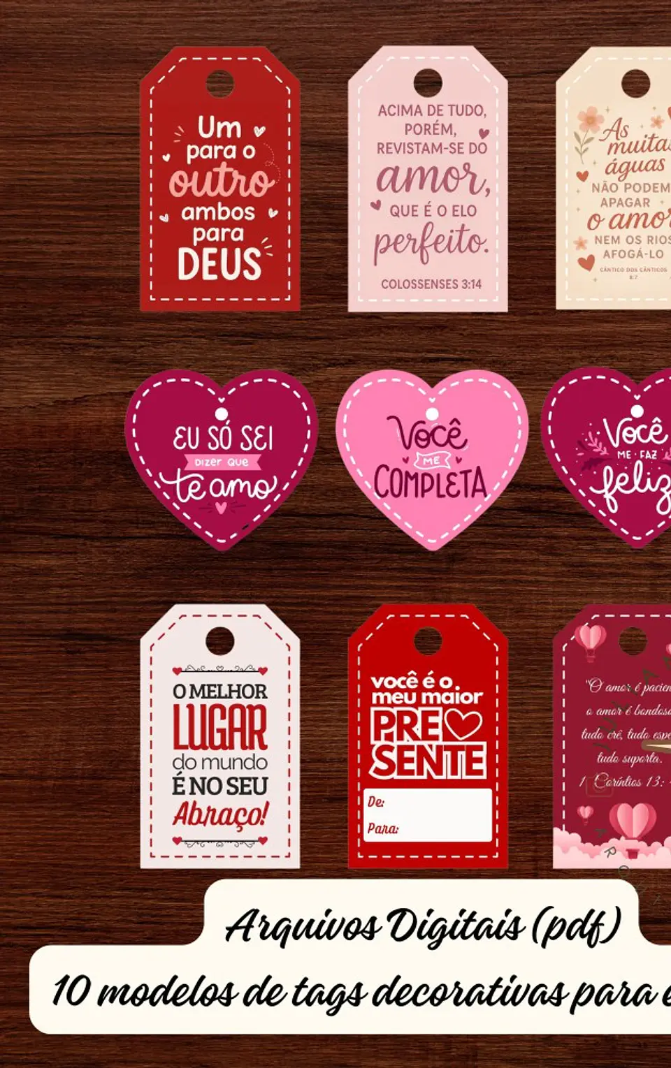 Arquivo Dia dos Namorados Tags Personalizada, para enfeitar lembrancinhas com tema romântico 1