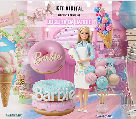 Arquivo Kit Digital Doceria Da Barbie