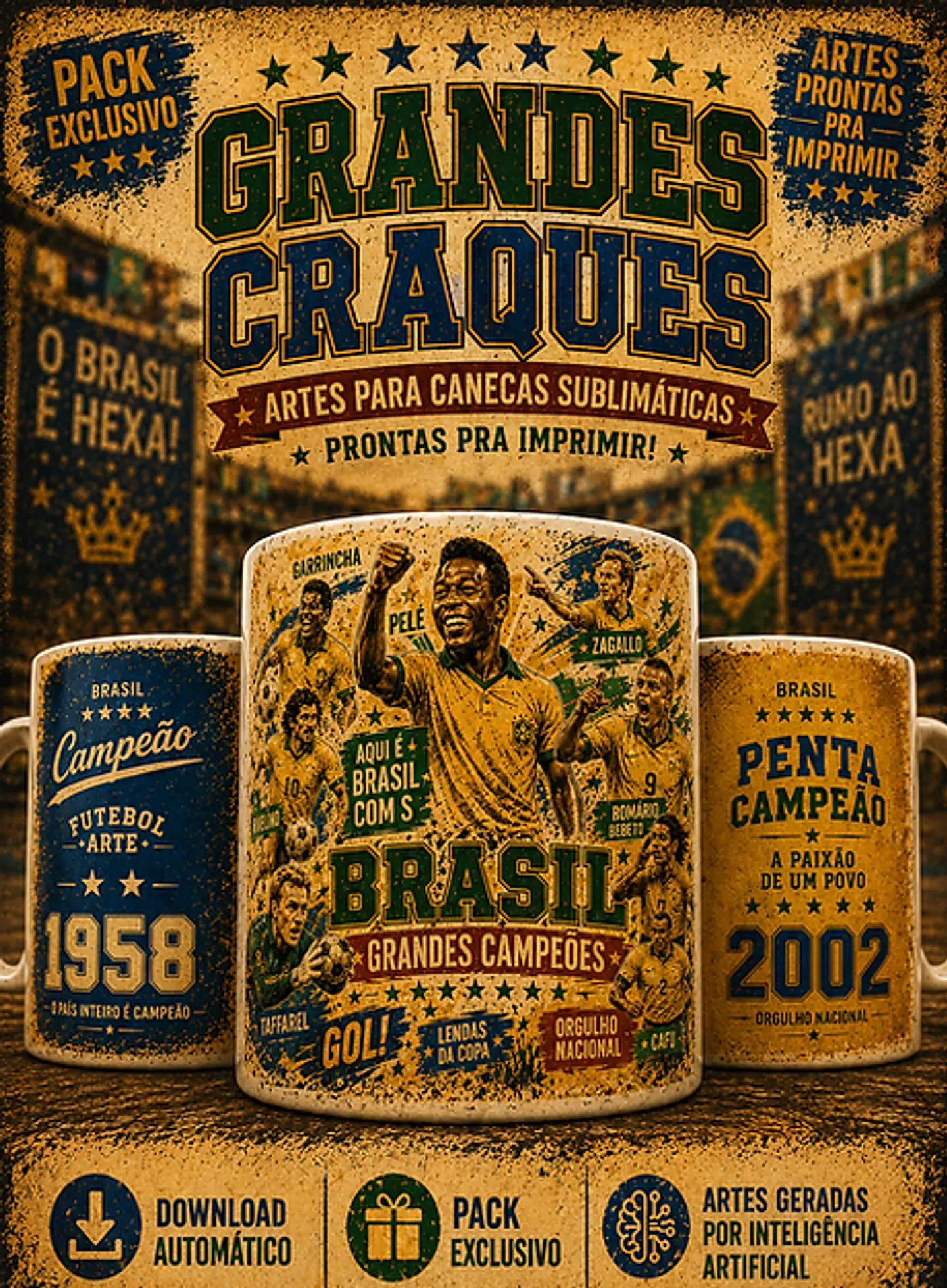 Arquivo Sublimação Caneca Grandes craques da Copa 1