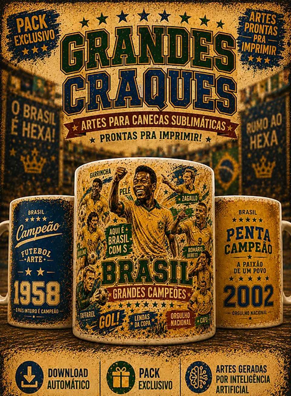 Arquivo Sublimação Caneca Grandes craques da Copa 1