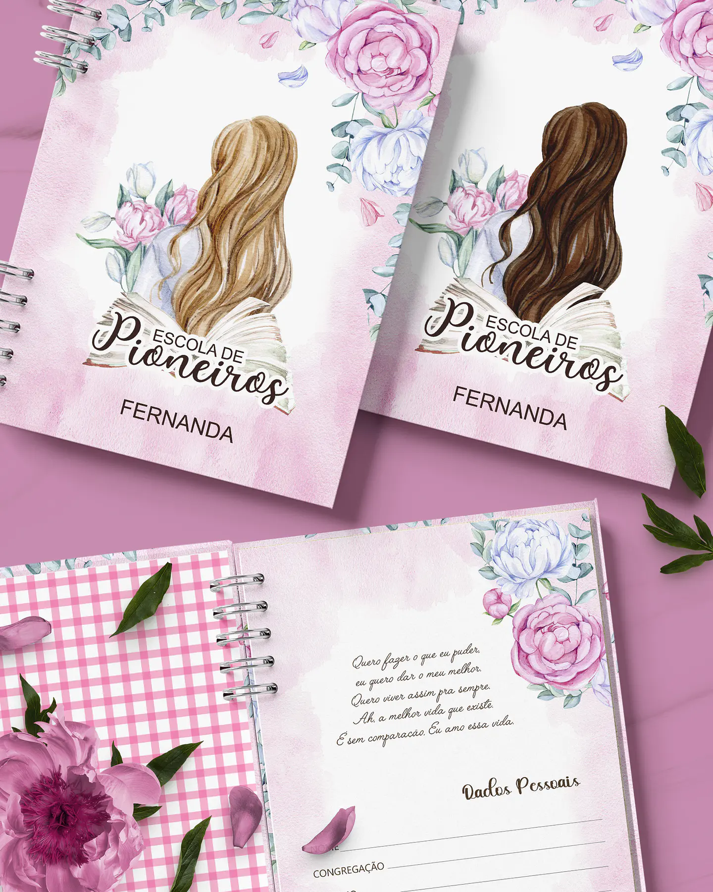 Arquivo Encadernação Caderno Escola de Pioneiros Floral - Bicho Papel 2