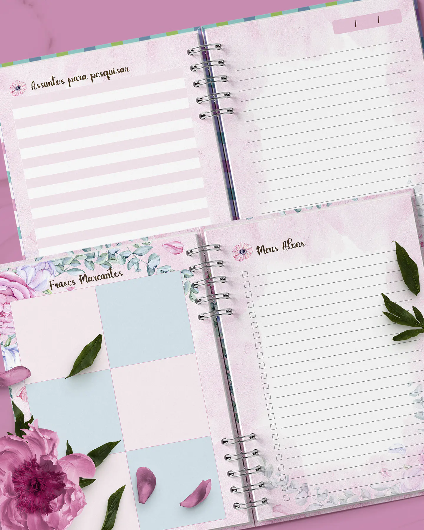 Arquivo Encadernação Caderno Escola de Pioneiros Floral - Bicho Papel 5