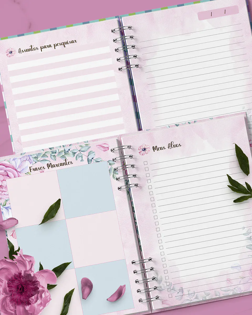 Arquivo Encadernação Caderno Escola de Pioneiros Floral - Bicho Papel 5